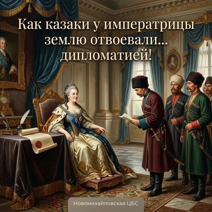Подписание грамоты казакам Екатериной II